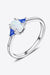 Contrast 925 Sterling Silver Opal Ring Blue