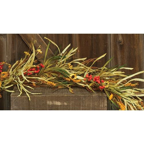 Wild Sunflower & Grass Garland 4ft