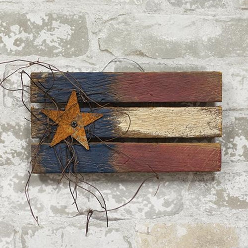 Lath Flag w/Rusty Star 9"