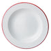 Red Rim Enamel Salad Plate