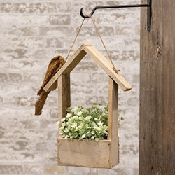 Rustic Wood Skinny House Planter