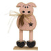 Rustic Wood Skinny Leg Pig on Base