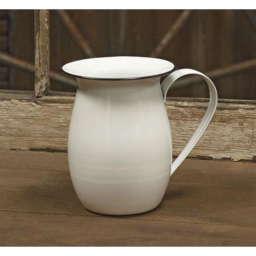 White Enamel Pitcher