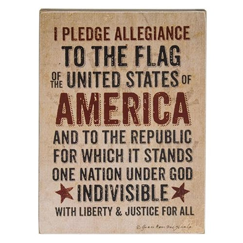 Pledge of Allegiance Box Sign