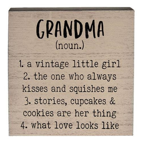 Grandma Definition Box Sign