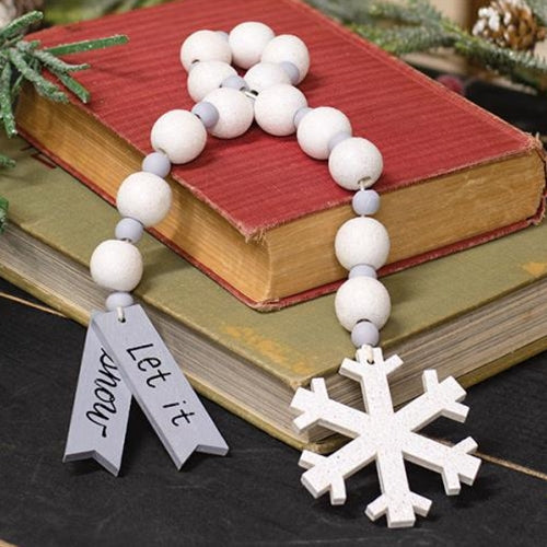 Let It Snow & Snowflake Beaded Ornament