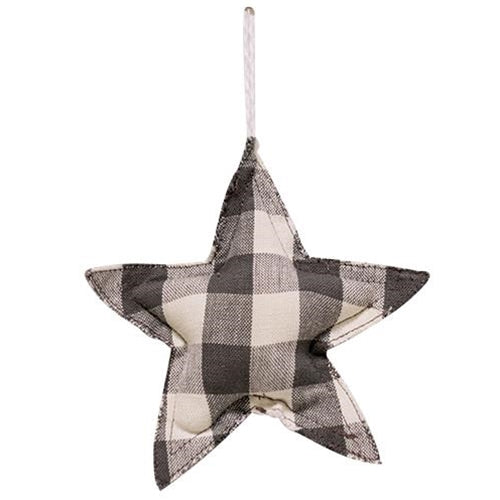 Buffalo Check Star Ornament Black