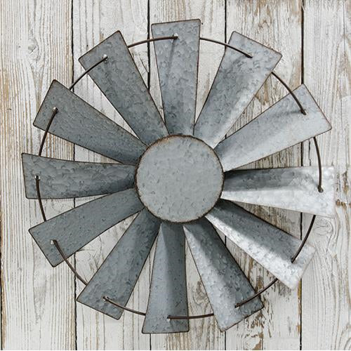 Galvanized Windmill Wall Art