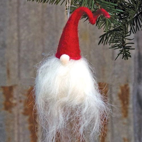 Red Gnome Santa Ornament