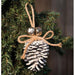 White Glitter Pinecone Ornament 5"